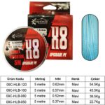 Hook Line 8x Upgrade Pe Bloody Predator Assist İpi 5mt Mavi Balık Avcılığı - Görsel 2