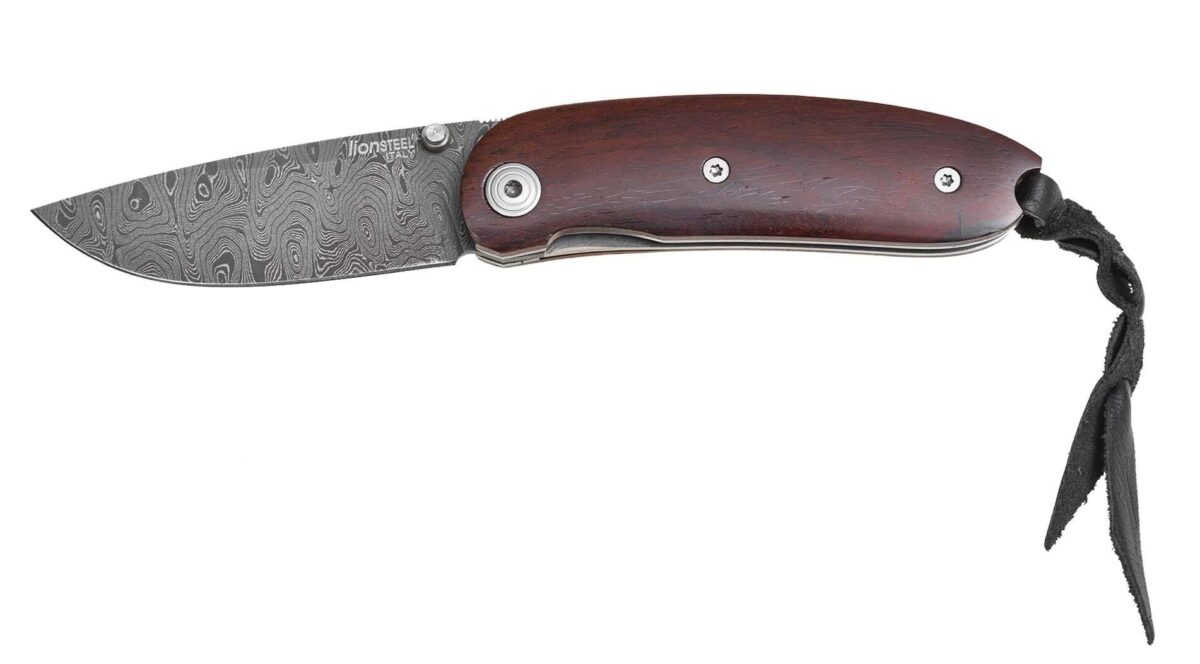 lionsteel-mini-damascus-santos-wood-caki-17131 Lionsteel Mini Damascus Santos - İstanbul Av Market