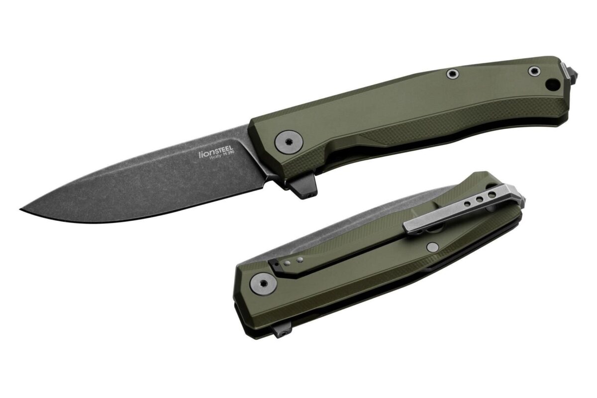 Lionsteel MT01A GB Myto Old Black M390 Blade, Green Aluminum Handle Çakı - Görsel 2