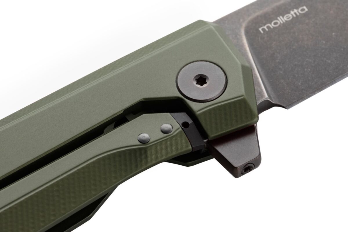 Lionsteel MT01A GB Myto Old Black M390 Blade, Green Aluminum Handle Çakı - Görsel 4