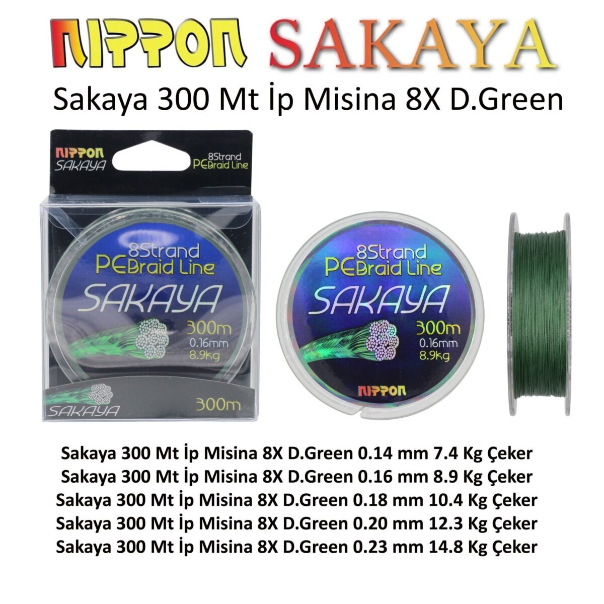 nippon-sakaya-300-metre-ip-misina-green Sakaya 300 Mt İp - İstanbul Av Market